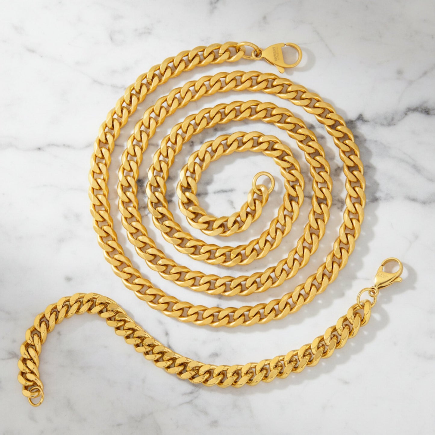 Crucible Jewelry Curb Bracelet and Necklace Chain Set