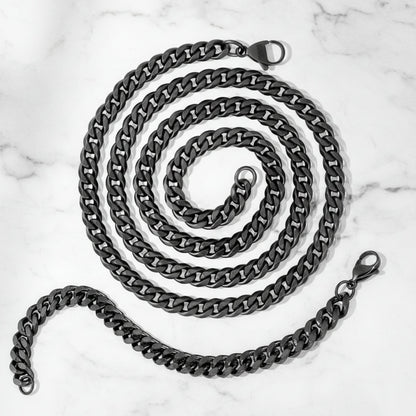 Crucible Jewelry Curb Bracelet and Necklace Chain Set
