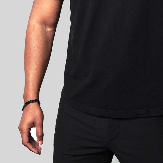 Men's Knife Edge Curb Chain Black Steel Bracelet