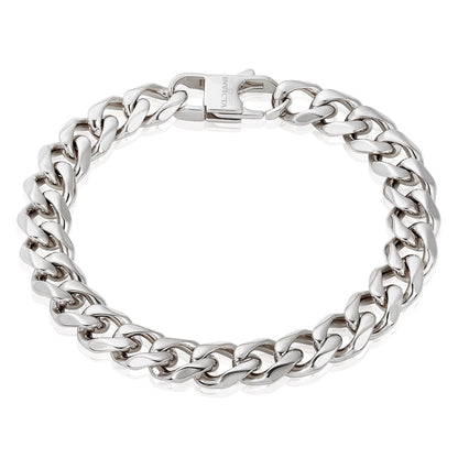 Men's Curved Link Curb Chain Stainless Steel Bracelet