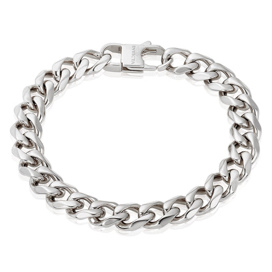 Men's Curved Link Curb Chain Stainless Steel Bracelet