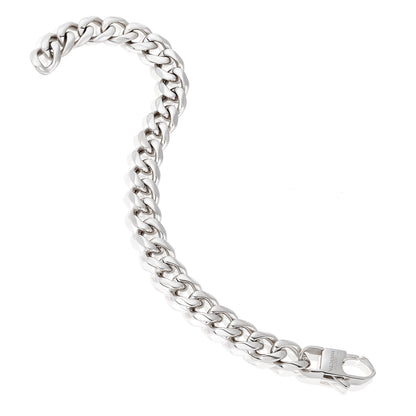 Men's Curved Link Curb Chain Stainless Steel Bracelet