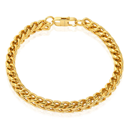 Men's Franco Chain Gold Steel Bracelet