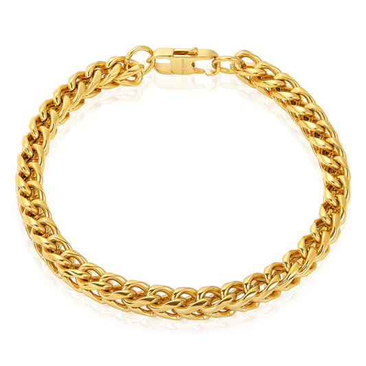 Men's Franco Chain Gold Steel Bracelet