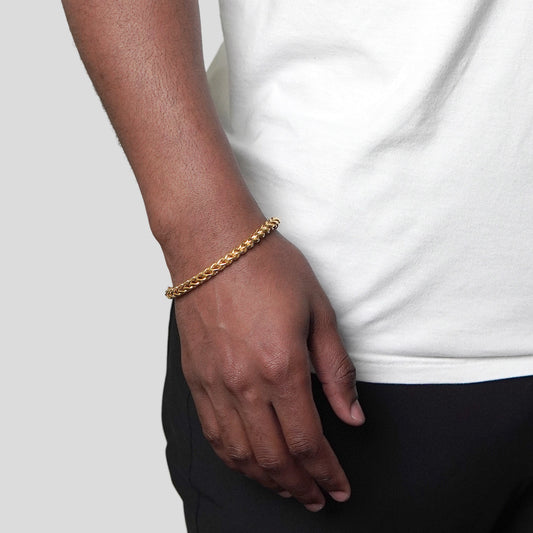 Men's Franco Chain Gold Steel Bracelet