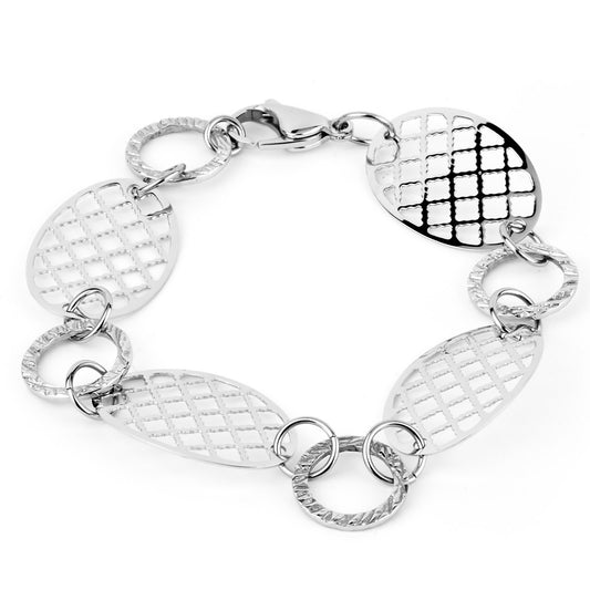 Polished Cut-Out Discs Stainless Steel Bracelet (14 mm) - 7.5"