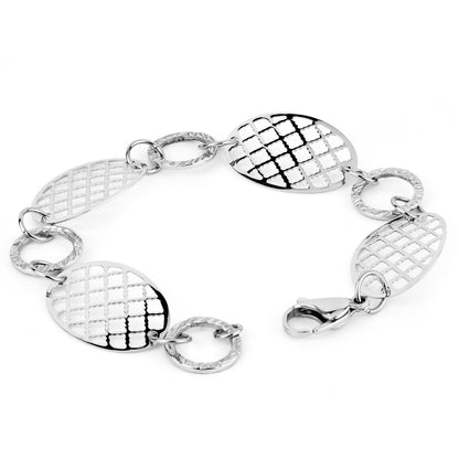 Polished Cut-Out Discs Stainless Steel Bracelet (14 mm) - 7.5"