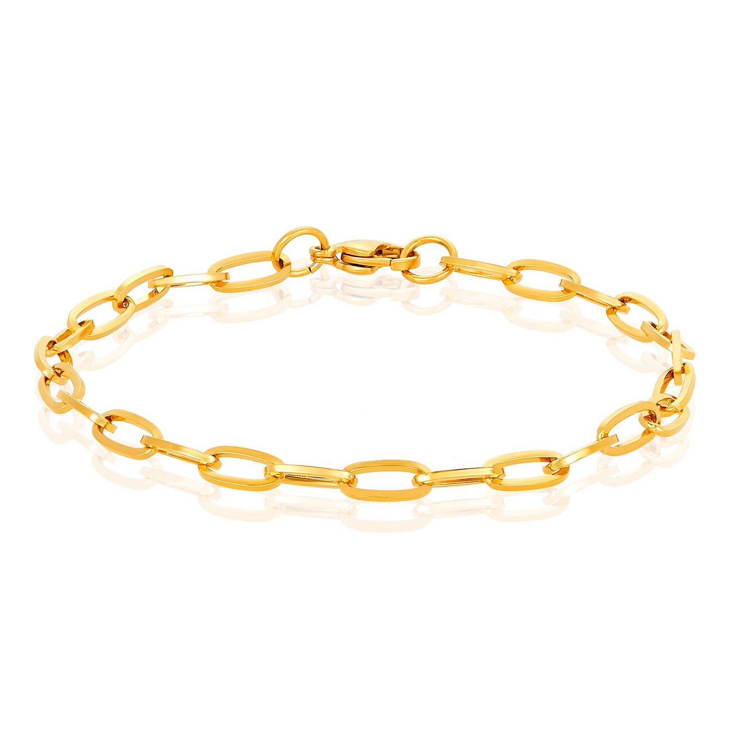 ELYA Flat Square Medium 5mm Paperclip Bracelet - 8.5"