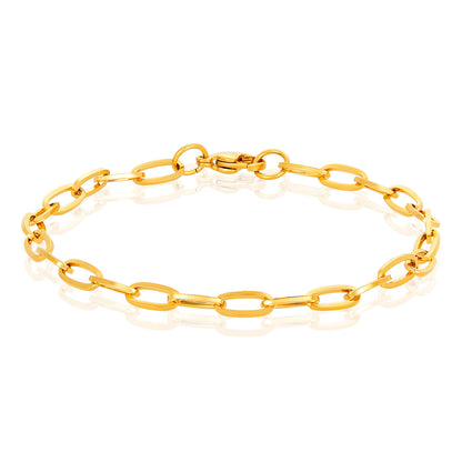 ELYA Flat Square Medium 5mm Paperclip Bracelet - 8.5"