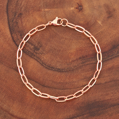 ELYA Flat Square Medium 5mm Paperclip Bracelet - 8.5"