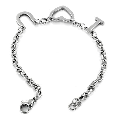 ELYA Polished Love Letter Charm Steel Bracelet