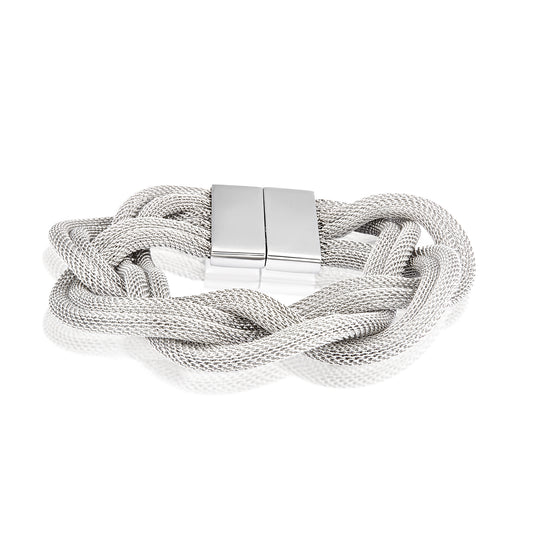 ELYA Polished Braided Mesh Stainless Steel Bracelet