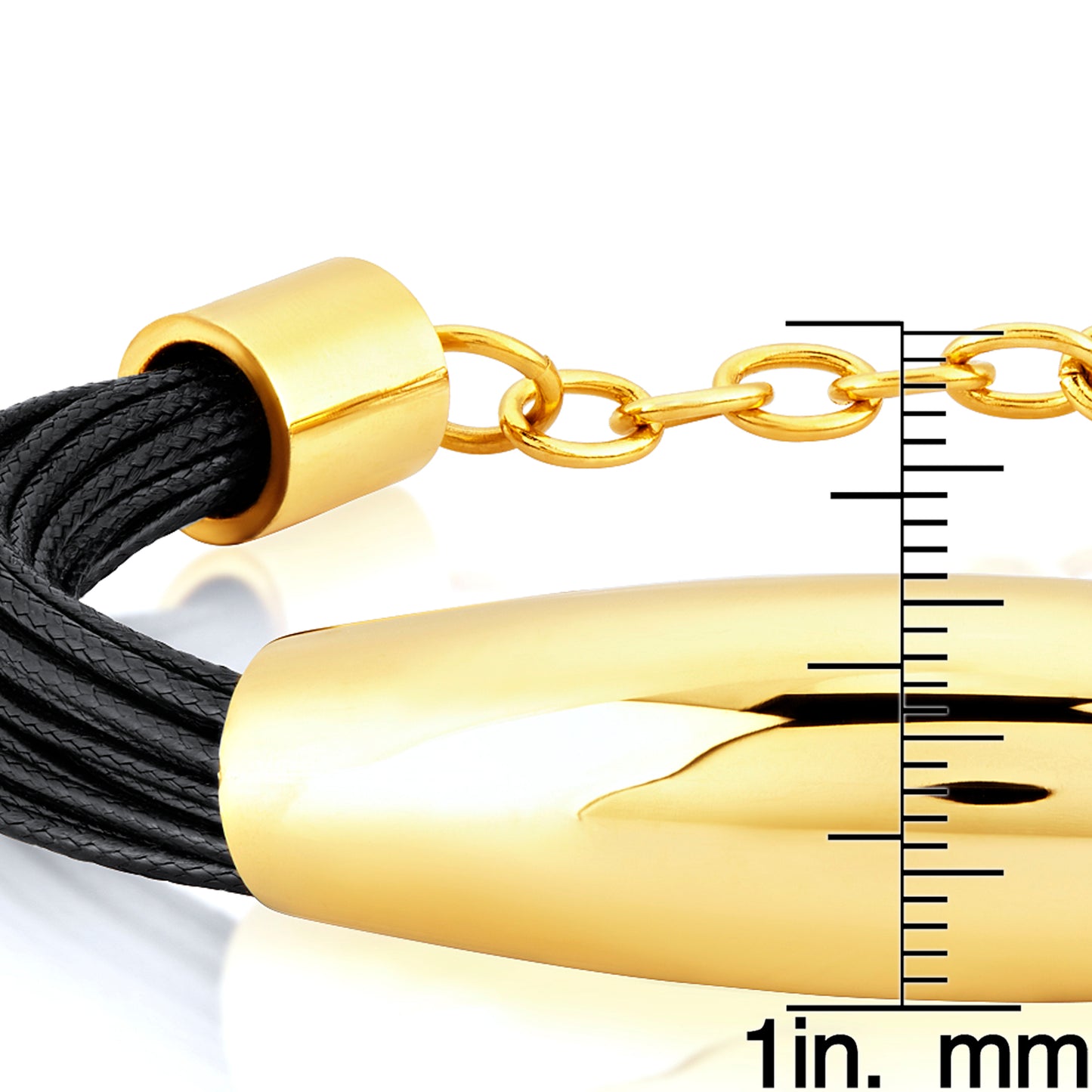 ELYA Women's Polished Elongated Tube Multi-Strand Leatherette Bracelet