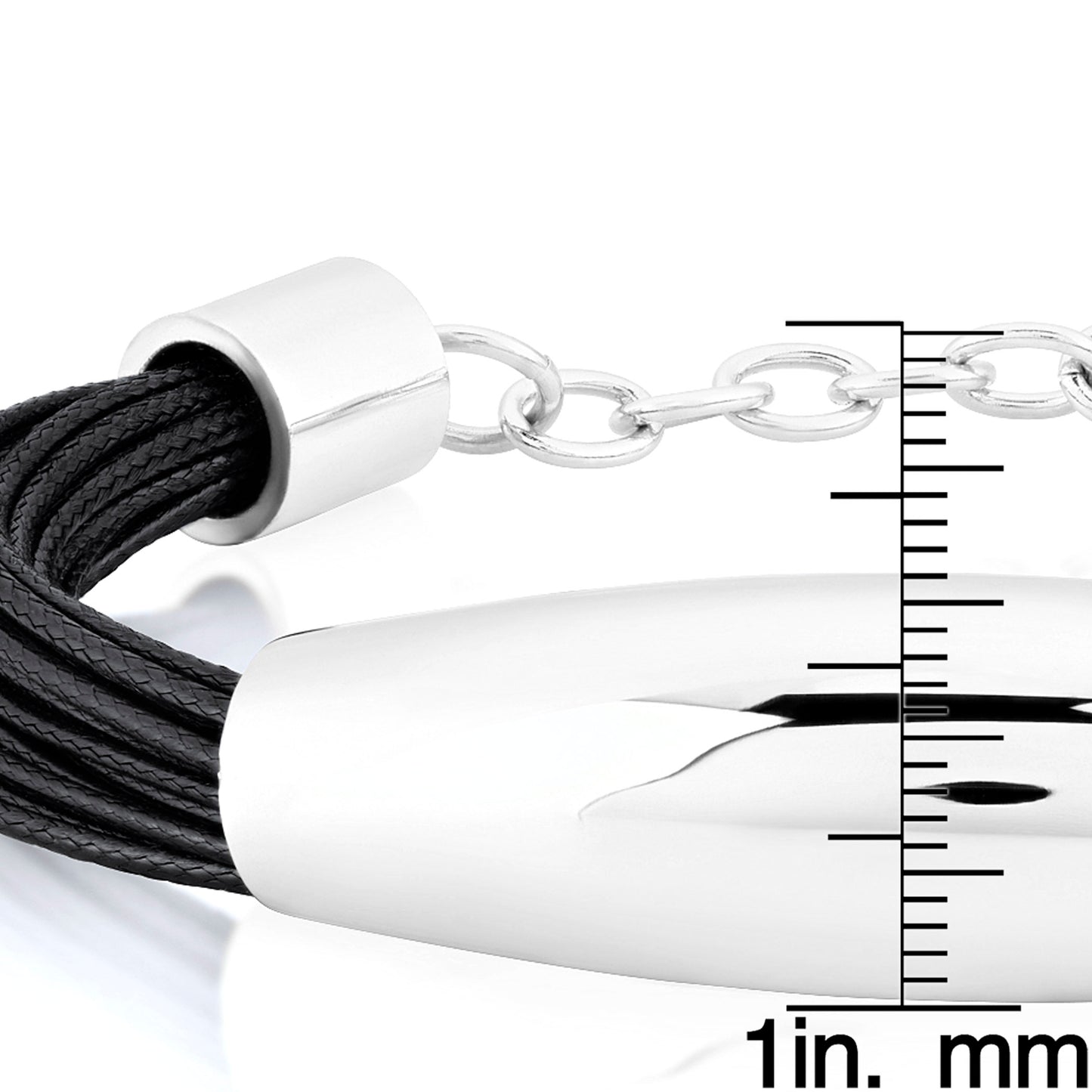 ELYA Women's Polished Elongated Tube Multi-Strand Leatherette Bracelet