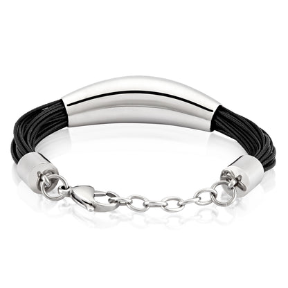 ELYA Women's Polished Elongated Tube Multi-Strand Leatherette Bracelet