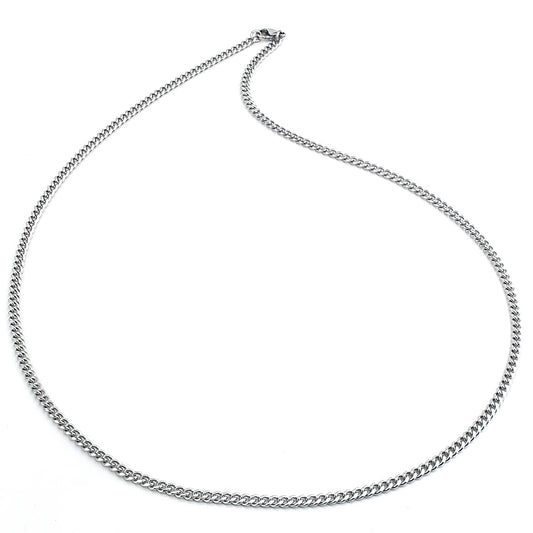 Men's Stainless Steel Flat Curb Chain (3.5mm) - 24"