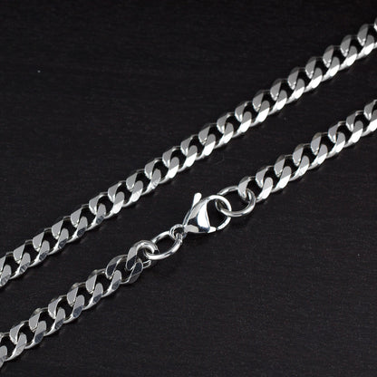 Men's Stainless Steel Flat Curb Chain (3.5mm) - 24"