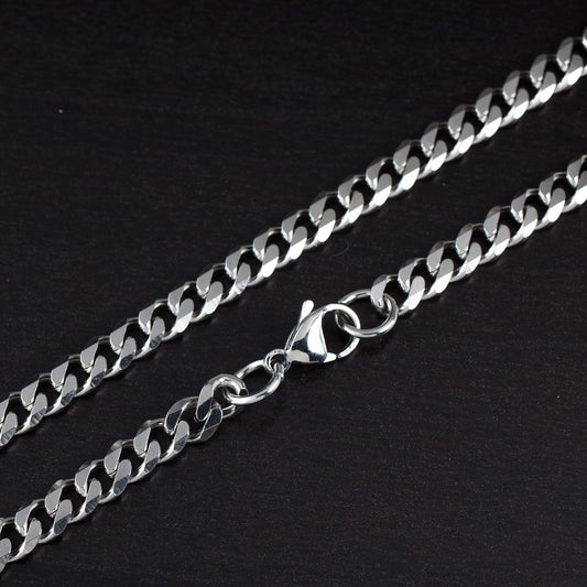 Men's Stainless Steel Flat Curb Chain (3.5mm) - 24"