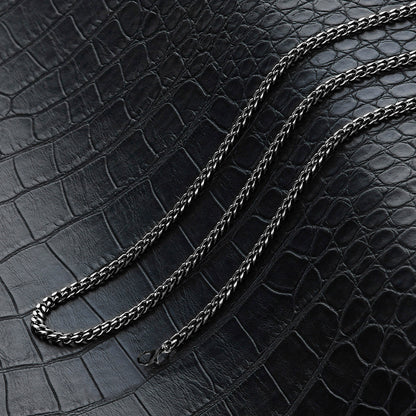 Men's Black Plated Stainless Steel Cuban Chain (3.5mm) - 24 "