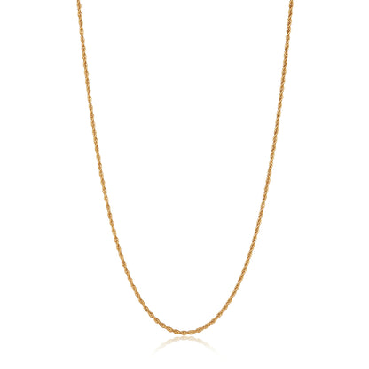Men's Gold Plated Stainless Steel Rope Chain (3mm) - 24"