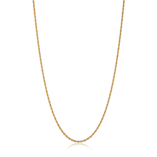 Men's Gold Plated Stainless Steel Rope Chain (3mm) - 24"