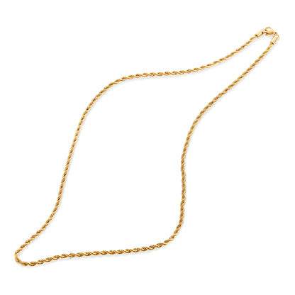 Men's Gold Plated Stainless Steel Rope Chain (3mm) - 24"