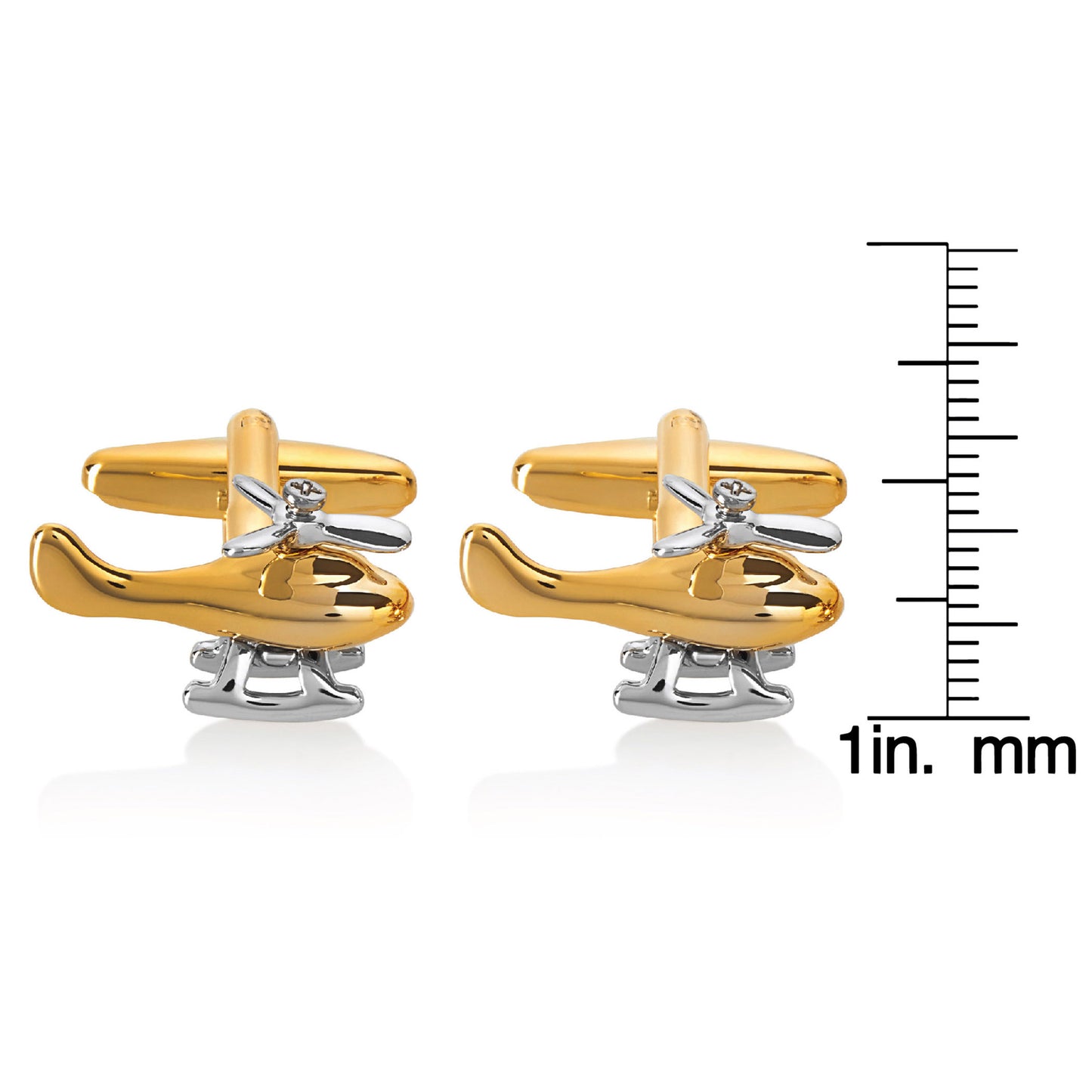 Men's Polished Helicopter Spinning Propeller Cufflinks