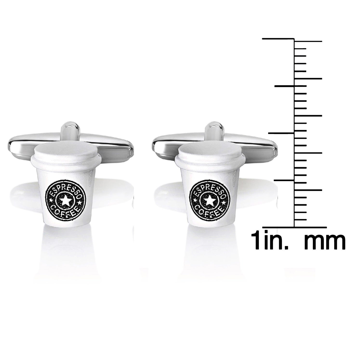 Men's Polished Espresso Coffee Cup Cufflinks