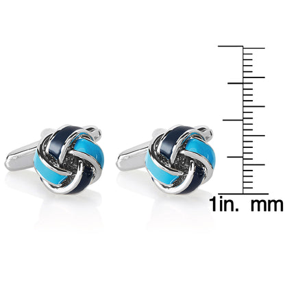 Men's Polished Blue True Love Knot Cufflinks