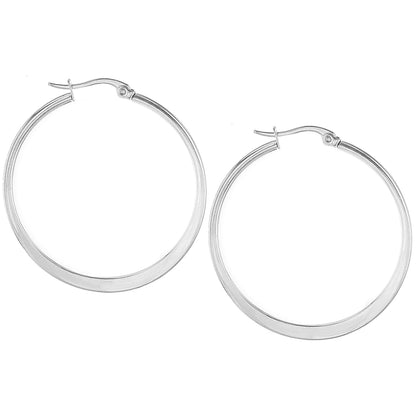 ELYA Women's High Polished Hoop Stainless Steel Earrings