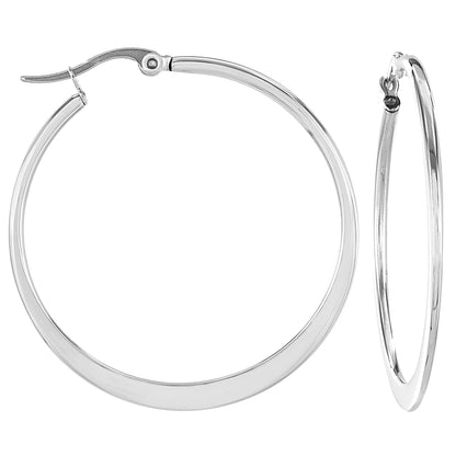 ELYA Women's High Polished Hoop Stainless Steel Earrings