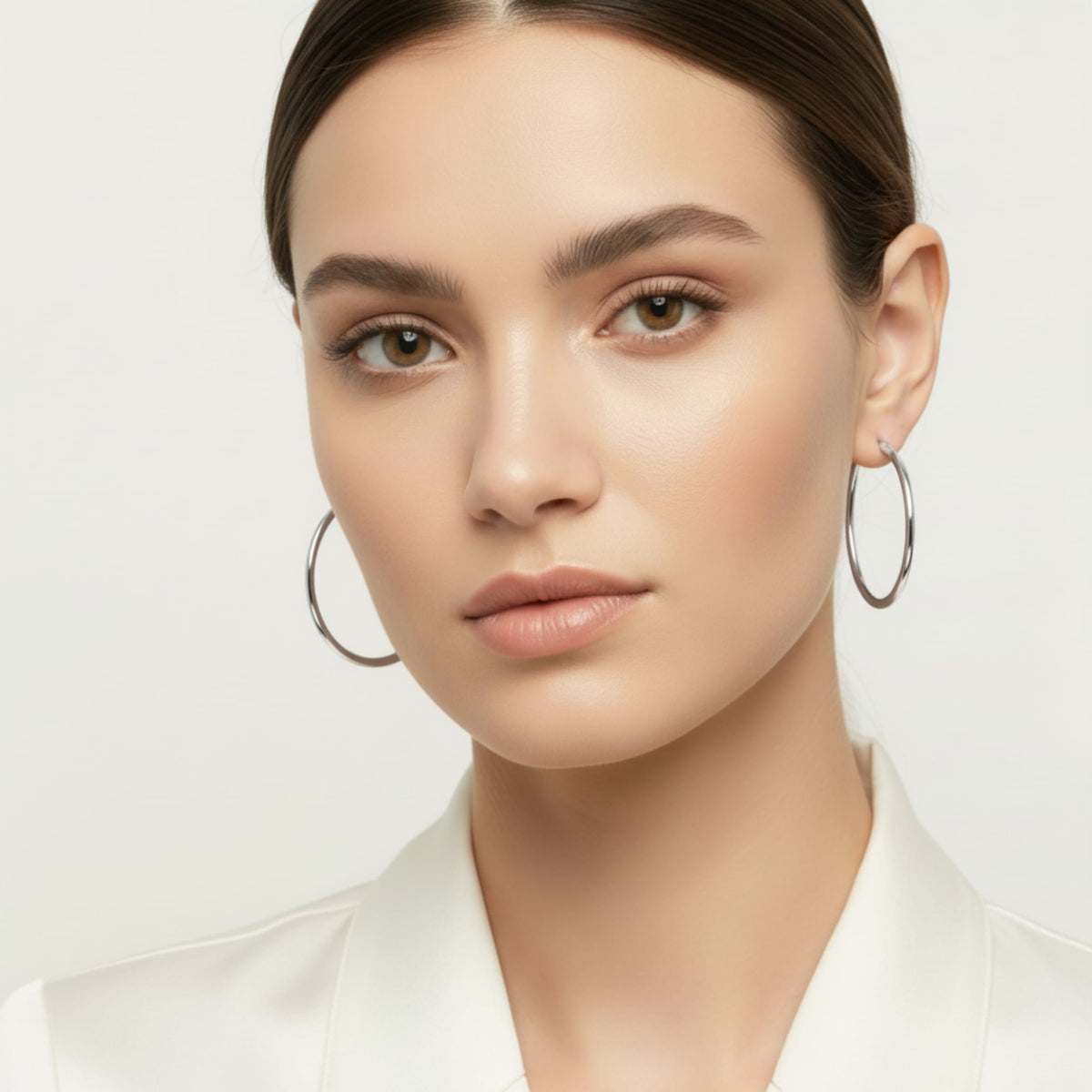 ELYA Women's High Polished Hoop Stainless Steel Earrings