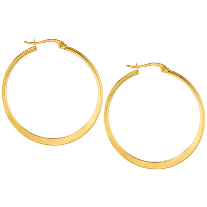 ELYA Women's High Polished Hoop Stainless Steel Earrings