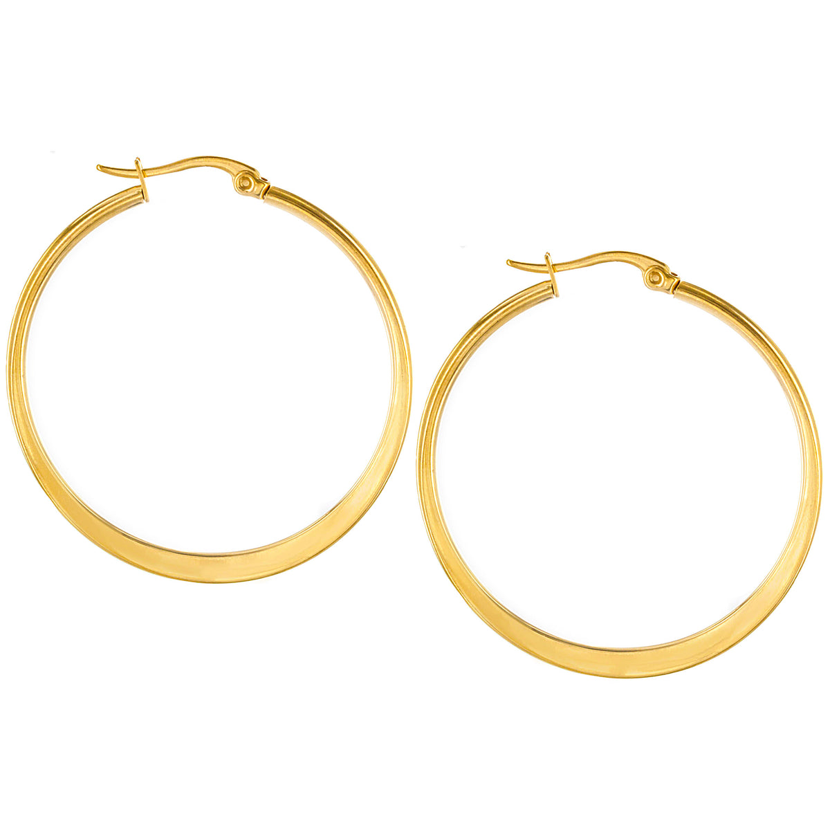 ELYA Women's High Polished Hoop Stainless Steel Earrings