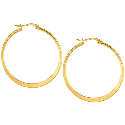 ELYA Women's High Polished Hoop Stainless Steel Earrings