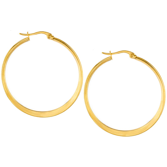 ELYA Women's High Polished Hoop Stainless Steel Earrings