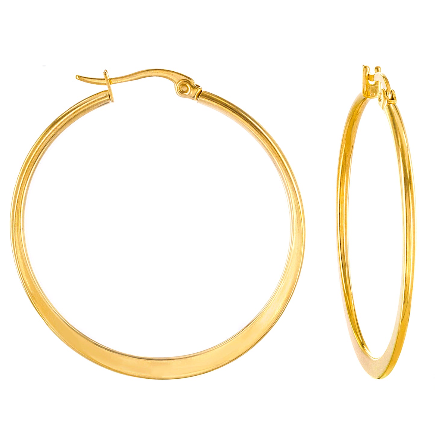 ELYA Women's High Polished Hoop Stainless Steel Earrings