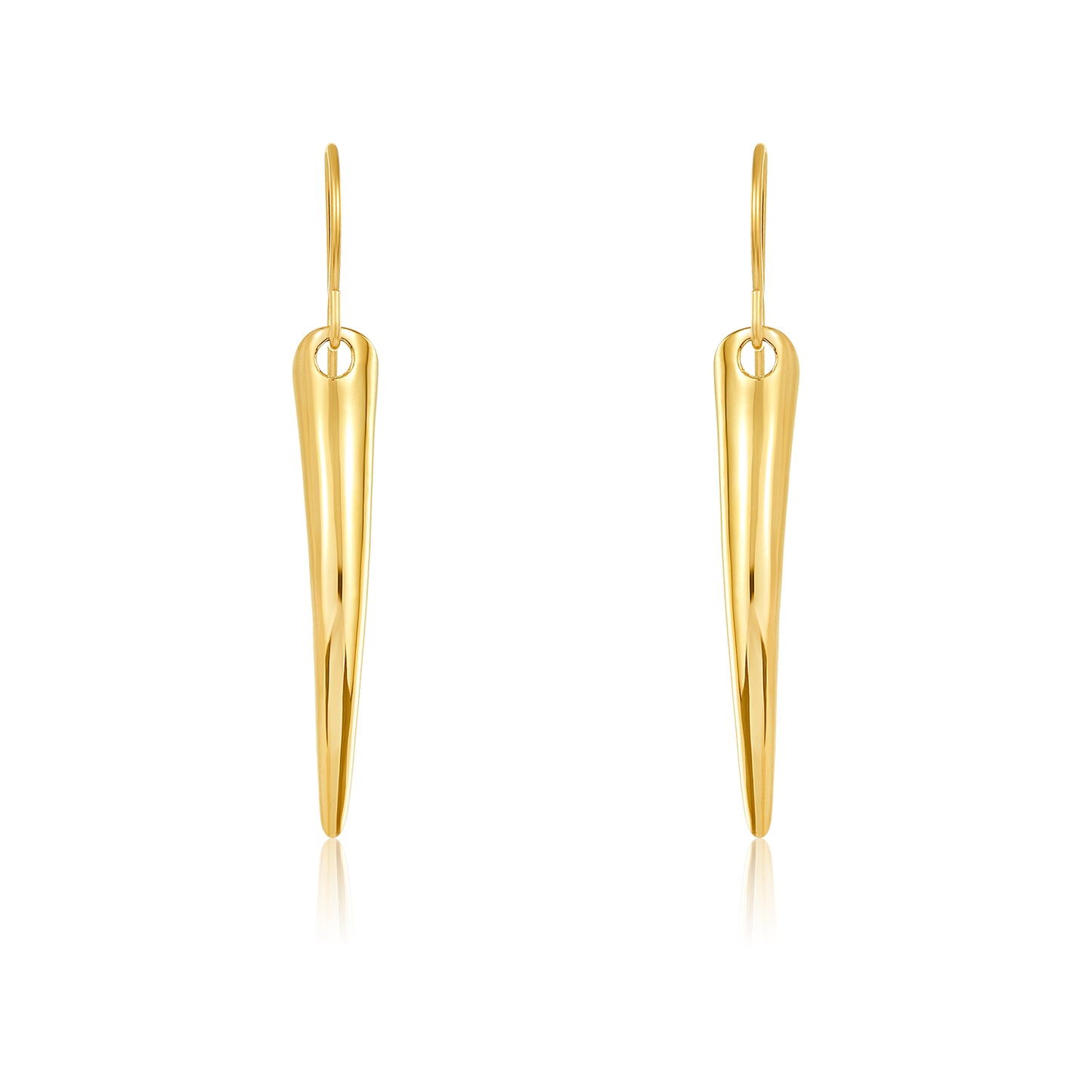 ELYA Gold Plated Curved Stainless Steel Dangle Earrings