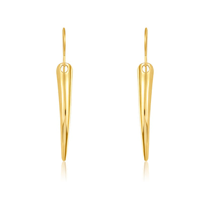 ELYA Gold Plated Curved Stainless Steel Dangle Earrings