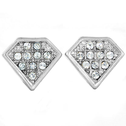 Micro Pave Crystal Diamond Shaped Post Stud Earrings