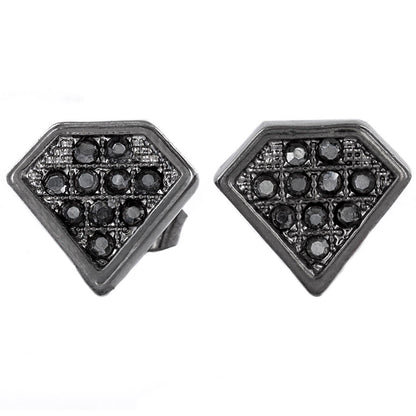 Micro Pave Crystal Diamond Shaped Post Stud Earrings