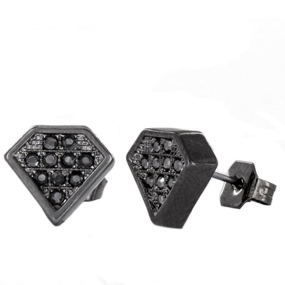 Micro Pave Crystal Diamond Shaped Post Stud Earrings