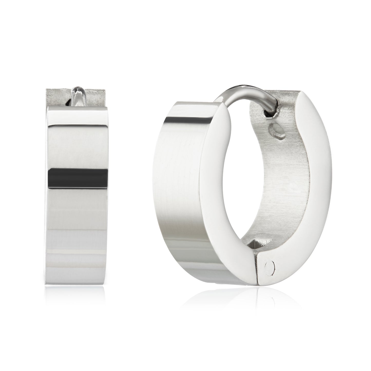 ELYA Women's Polished Hoop Stainless Steel Earrings