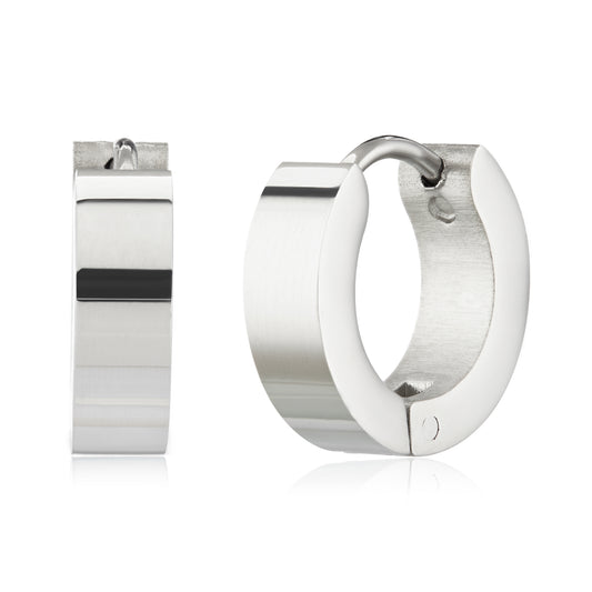 ELYA Women's Polished Hoop Stainless Steel Earrings