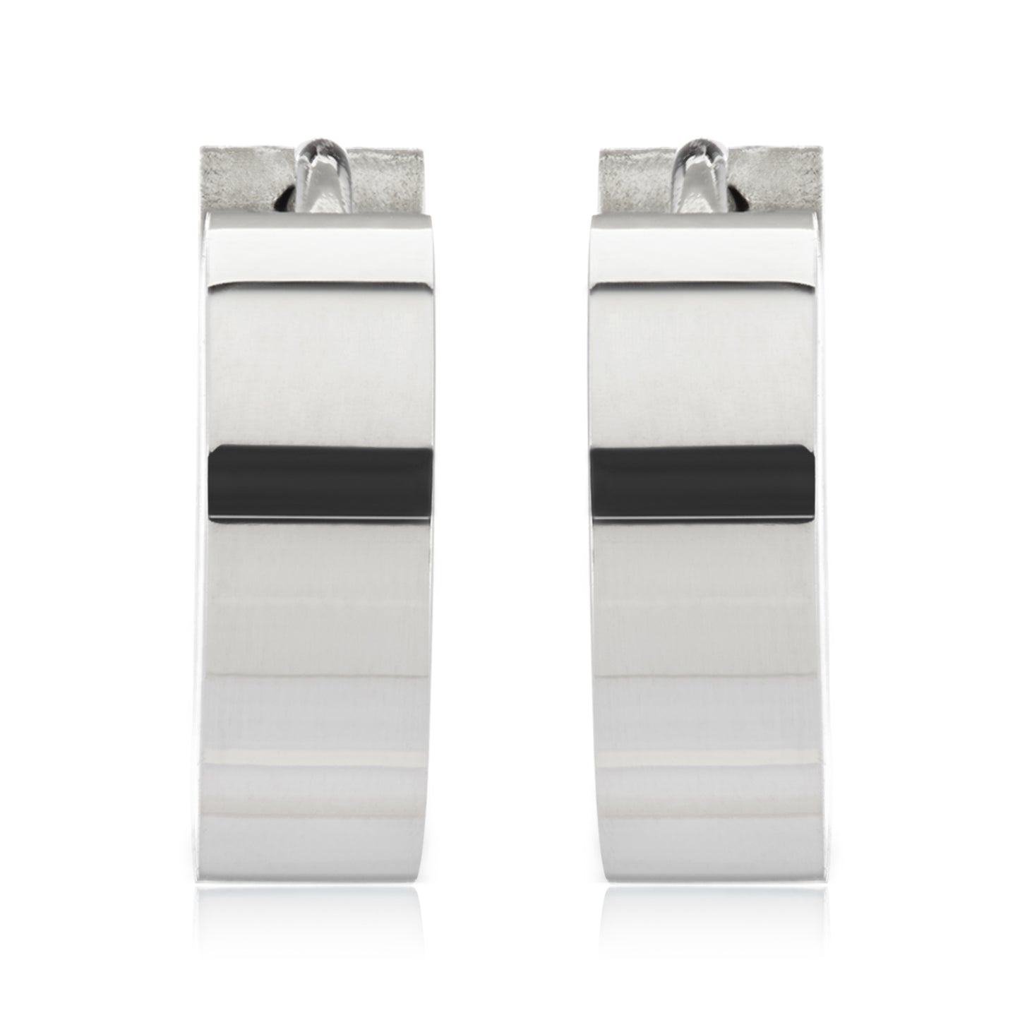 ELYA Women's Polished Hoop Stainless Steel Earrings