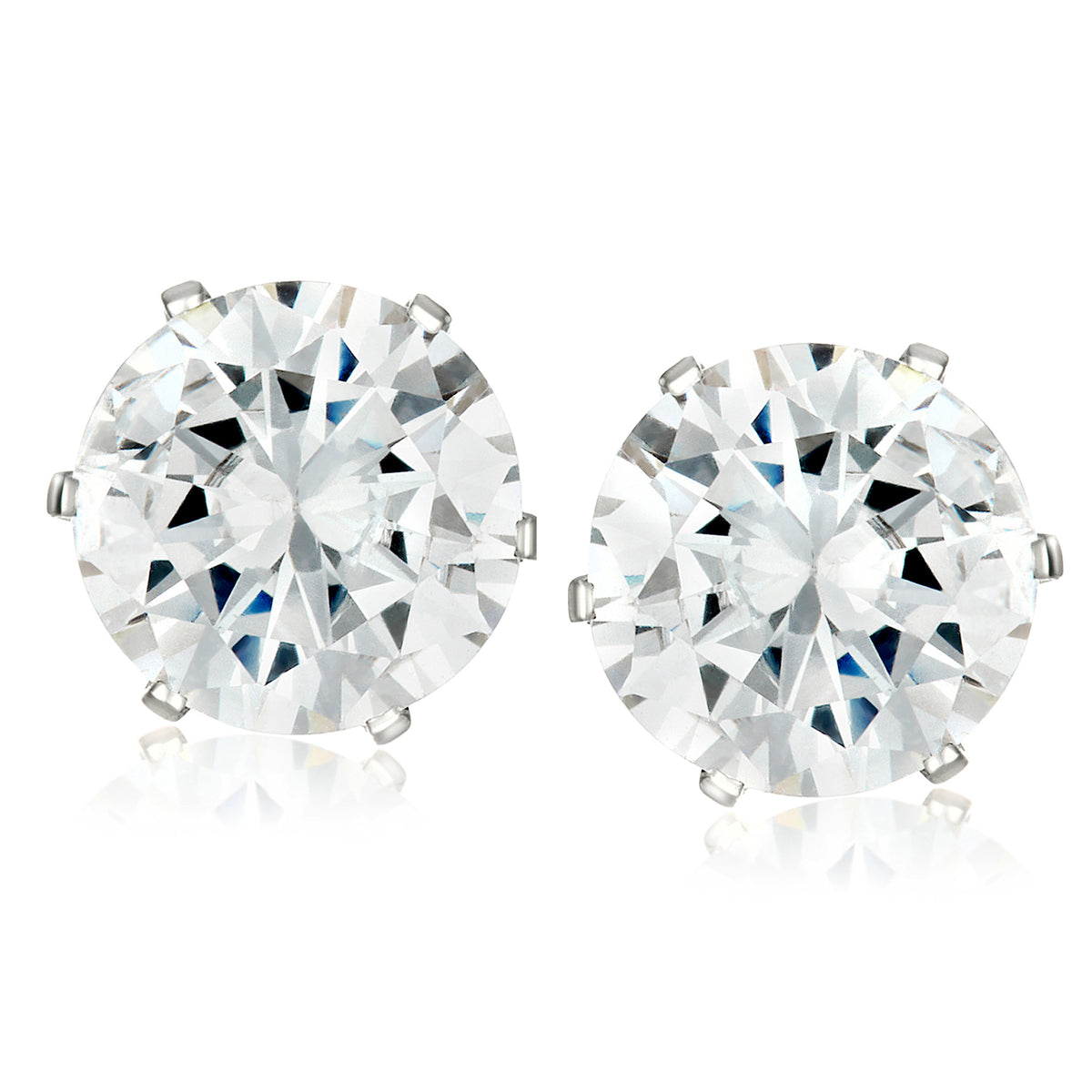 ELYA Women's Polished Cubic Zirconia Stud Earrings