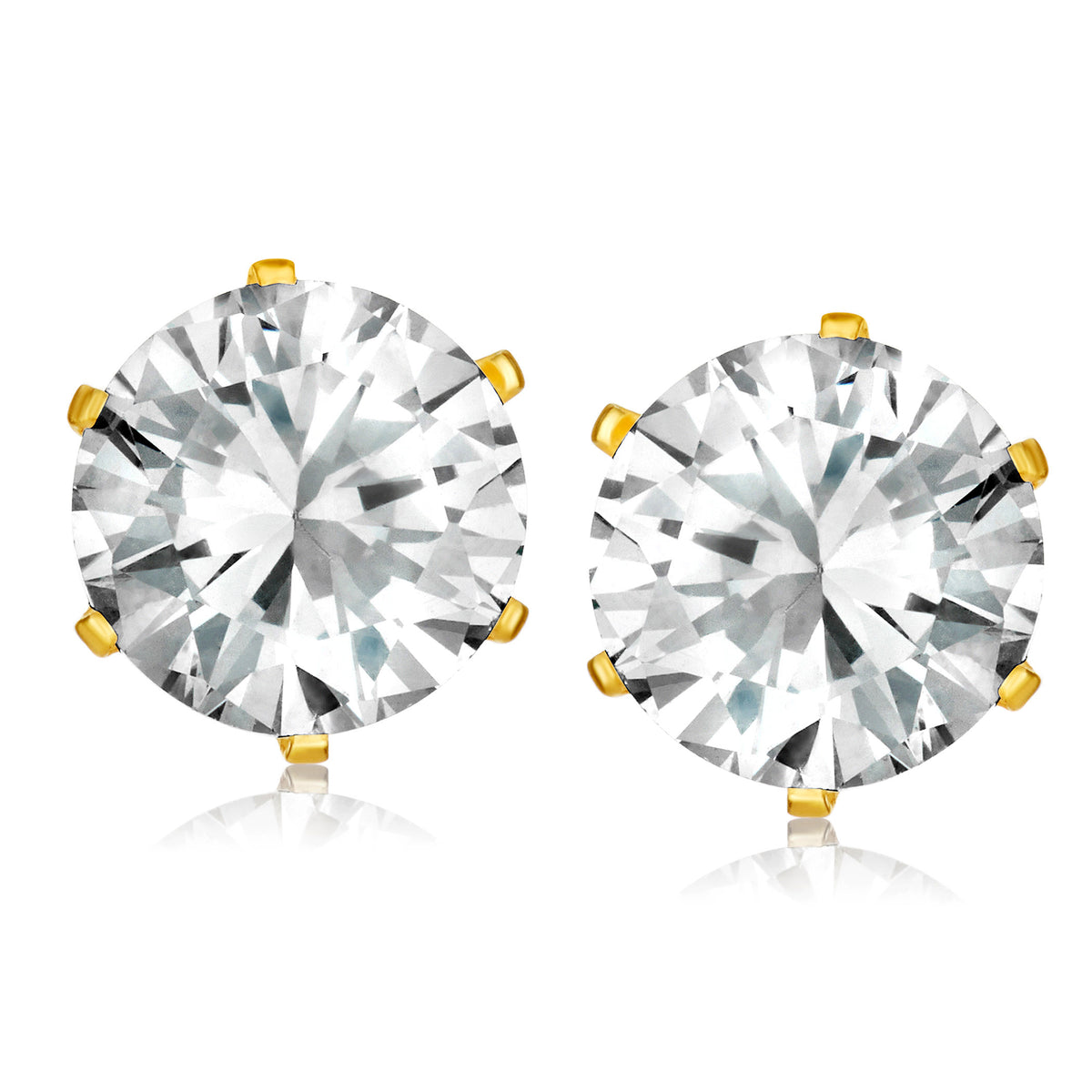 ELYA Women's Polished Cubic Zirconia Stud Earrings