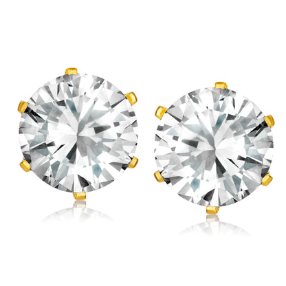 ELYA Women's Polished Cubic Zirconia Stud Earrings
