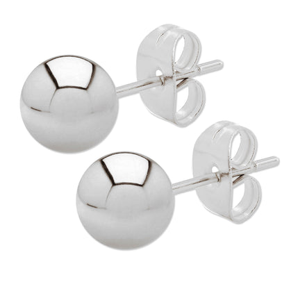 Polished Multicolor Ball Stud Stainless Steel Earring Set - (7mm Wide)