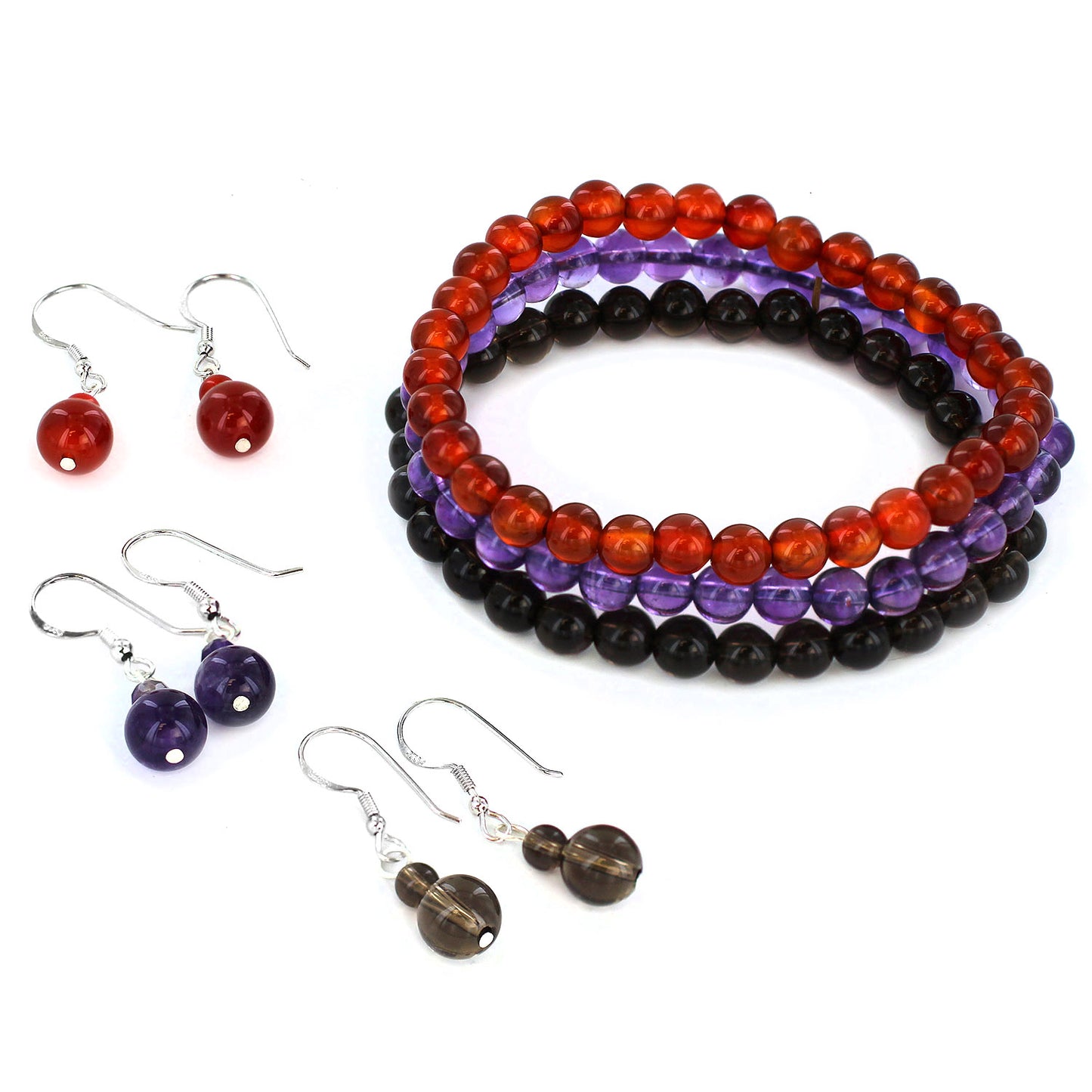 Women's Beaded Bracelet and Earring Set (Set of 3)